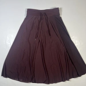 Halara Women’s S 2-in-1 Flowy Midi Skirt Burgundy Mesh Pocket High Waist NEW - Picture 1 of 11