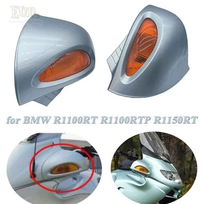 2X Espejos retrovisores azules con luz de señal de giro para BMW R1100RT R1100RTP R1150RT Foto 1 de 4