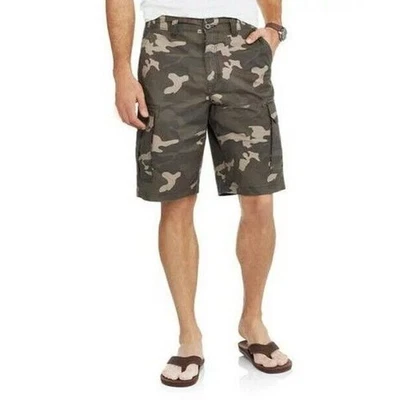 Pantalones Cortos Glory Desteñidos Para Hombres 42 Verde Camuflaje Carga Ripstop Sueltos Militares Exterior Foto 1 de 4