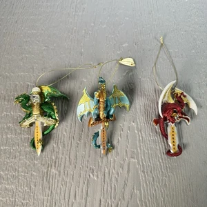 Bradford Exchange Dragon Guardians of the Crystal Realm Ornamente 3er Set NEU - Bild 1 von 14