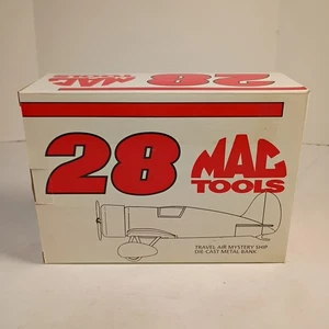 Mac Tools #28 Davey Allison Airplane Diecast Bank Travel Air Mystery Metal Bank - Picture 1 of 6