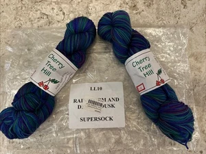 Lotto 2 matassine CHERRY TREE HILL SUPER SOCK filato lana merino crepuscolo - Foto 1 di 4