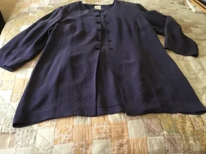 Country Casuals Women’s Purple Embroidered Silk Jacket Size 18 - Picture 1 of 13