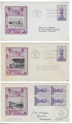 FDC's  #799-802   Possessions -  1937  --  10 pc  Ioor set - Image 1 of 4