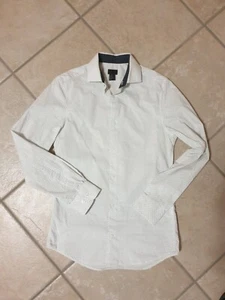 UNGETRAGEN Hemd H&M XS / 164 Slimfit weiß fein gemustert Kommunion Firmung Büro - Bild 1 von 16