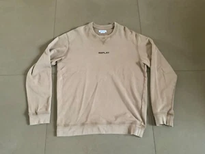 Replay Herren Sweatshirt Gr. L beige vorne Logo, organic cotton - Bild 1 von 3