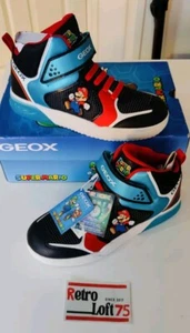 Geox Respira Nintendo Super Mario Hi Top Light Up Trainers.Size UK 5.5. NIB. - Picture 1 of 15