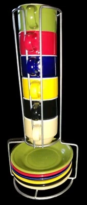 Juego de 13 tazas y platillos Expresso - Gibson - China - 2,4 OZ - Colores Fiesta Foto 1 de 4