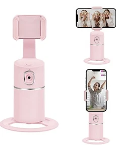 (Pink) Tripod Auto Face Tracking Phone Holder+Remote No App Req 360 Rotation - Photo 1 sur 11