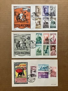 1960 Spain Bullfighting ES909-920, C159-162 First Day Cover Set of (3) - Feb 29 - Picture 1 of 7