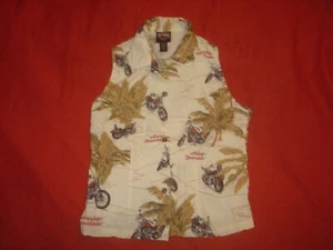 Camisa hawaiana sin mangas pequeña Harley Davidson Motorcycles Tori Richard para mujer - Imagen 1 de 5