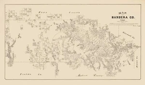 Historic County Map - Bandera County Texas - Walsh 1879 - 39.43 x 23 - Picture 1 of 20