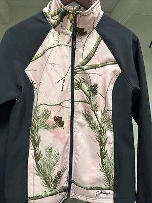 Realtree Gander Mountain Camo Jacket Fleece Lined Zip Up M Pink Black Hunting - Image 1 of 4