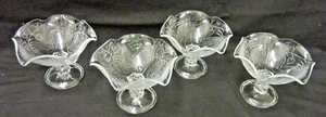 SOUTHERN LIVING AT HOME VICTORIA ETCHED PRESSED GLASS COMPOTES SET OF 4 POLAND - Picture 1 of 11