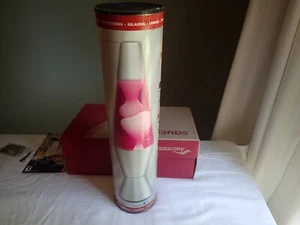 Lava the Original 14.5-Inch Silver Base and Cap Lamp with PINK Liquid Wax NEW - Picture 1 of 4