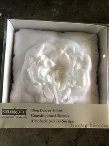 Celebrate It Occasions Ring Bearer White Pillow 7.5x7.5 Inches - Picture 1 of 5