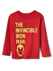 Baby Gap 2T Iron Man long sleeve tee shirt red yellow marvel NWT - Bild 1 von 1