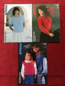 Patons Original 1980's Fiesta Approx Chunky Knitting Patterns 320.2 - Picture 1 of 9