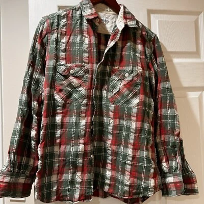 STEVEN ALAN HOMBRE FRANELA MANGA LARGA CUADROS OLIVA MULTI TALLA MEDIANA EEUC Foto 1 de 4