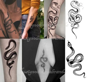 !🐍50 wzorów! Cobra Wąż Jad Węża Wodoodporny Tymczasowy Tatuaż Body Art🐍 - Zdjęcie 1 z 46