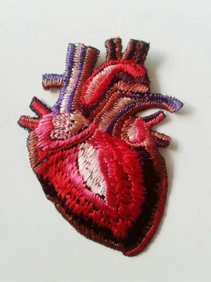Anatomical Heart Handmade Embroidered Patch - Image 1 of 4