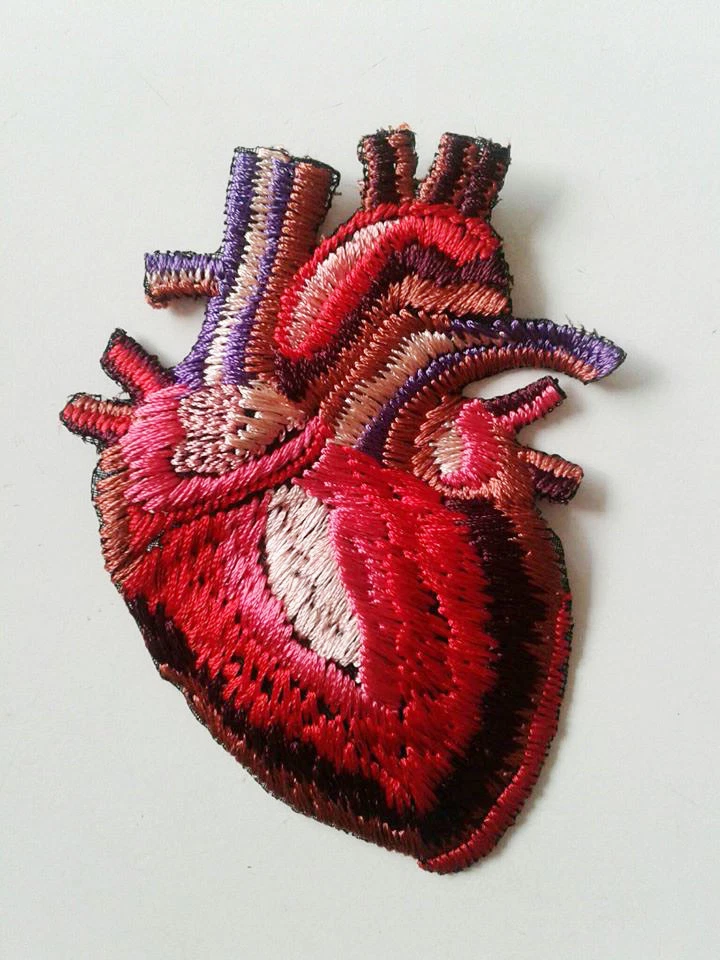 Anatomical Heart Handmade Embroidered Patch - Image 1 of 4