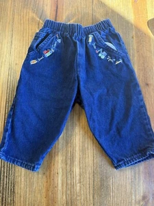 Vintage Oshkosh B'Gosh Pants Baby Boy Size 12M Road Crew Construction Denim - Picture 1 of 9