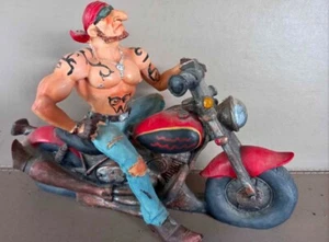 Antique Rare Motorcycle Figurine Statue: Nigel Cruickshank: $270 Free Postage - Foto 1 di 7