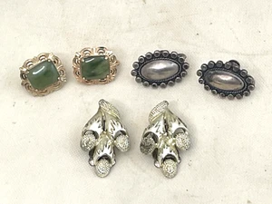 Pendientes Vintage Coro Tono Oro OSBEE 12k Hematita Esterlina Joyería 3 Pares - Imagen 1 de 18