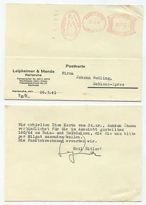 22324 - Freistempel: Leipheimer & Mende - Karlsruhe 26.3.1941 - Postkarte - Bild 1 von 1