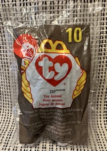 McDonalds Happy Meal 1998 Zip The Cat #10 Ty Beanie Baby Beanbag Plush - Picture 1 of 6