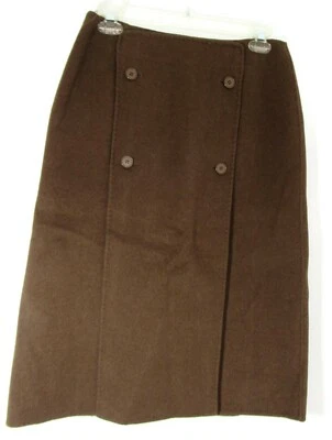 NWT Layefe Collection Faux Wrap Skirt C345006 Size 8 Brown Wool Front Buttons - Image 1 of 4