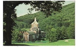 Vintage Postkarte Hot Springs VA Virginia Das Gehöft Blick vom Golfplatz - Bild 1 von 4