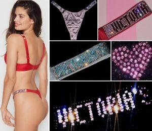 Victoria's Secret ACCEPT OFFERS Rhinestone Shine Straps Thong XS S M L XL Panty 