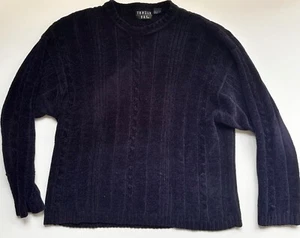 Vintage Trader Bay Blue Cable Knit Menโs Xl Sweater Cotton Acrylic ๐ - Picture 1 of 5
