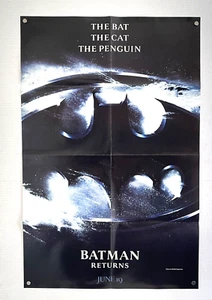 Rare Vintage 1992 Original Batman Returns Mini Promo Movie Poster (Folded) - Bild 1 von 7