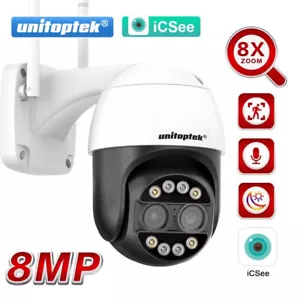 8MP 4K PTZ IP lente doble 8X zoom audio exterior WIFI AI cámara de seguimiento CCTV - EE. UU. - Imagen 1 de 16