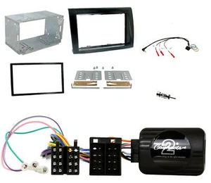 KIT DE MONTAJE DOBLE JAULA DIN NEGRO FASCIA DIRECCIÓN TALLO CONTROLES PARA FIAT BRAVO - Imagen 1 de 1