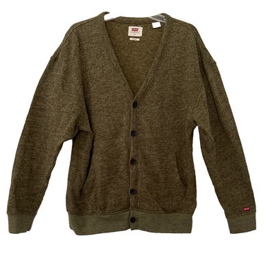 Suéter cárdigan verde relajado con botones talla M de Levi's para hombre Foto 1 de 4