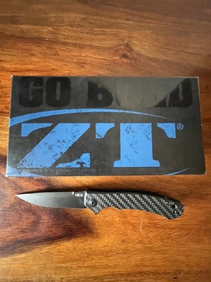 Nuevo en caja Cuchillos Tolerancia Cero Framelock Fibra de Carbono Titanio S35VN ZT 0450CF Foto 1 de 4