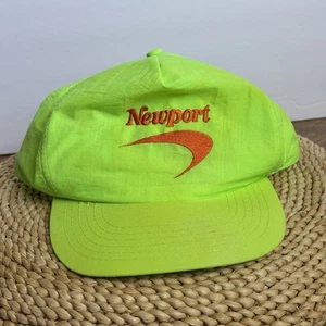 Cappello camionista snapback vintage Newport anni 80 90 nylon verde fluo New York - Foto 1 di 6