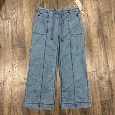 Pantalón utilitario Westbound Denim pierna ancha tiro medio cordón cintura para mujer Foto 1 de 4