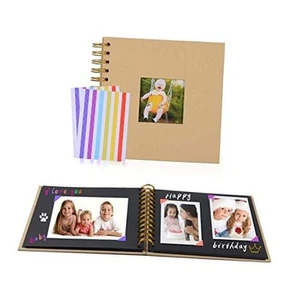 Scrapbook Photo Album Black Paper Pages DIY Scrapbook Album Wedding - Picture 1 of 7