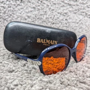 Balmain Sunglasses Model BL 2024 Navy W/ Orange Lenses - Picture 1 of 7