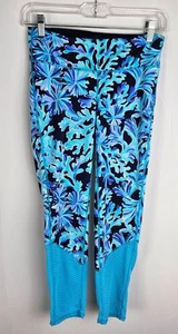 Lilly Pulitzer Weekender Midi Legging Luxletic Small In Too Deep Blue Mesh Hem - Bild 1 von 7