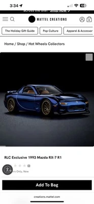 Hot Wheels Mattel RLC Exclusive 1993 Mazda RX-7 R1 Brand New Confirmed ✅ - Image 1 of 4