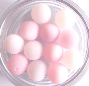 Aktion: 50 Stück PolarisPerlen 14mm groß rund matt Mix aus Rosa Tönen B-Ware - Bild 1 von 3