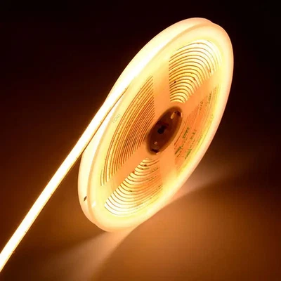 12V LED Strip Warmweiss Licht COB Band dimmbar 384leds/m Streifen selbstklebend - Bild 1 von 4