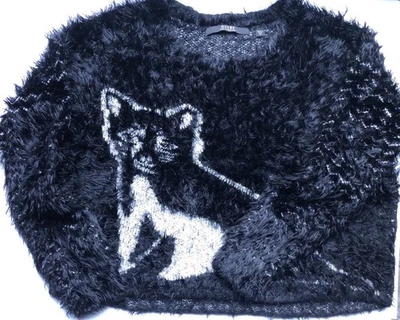 Guess Black Cat Sweaters Women Size XS - Image 1 of 4