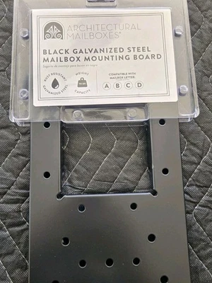Architectural Mailboxes Black Galvanized Steel Mailbox Mounting Board Bracket - Image 1 of 3